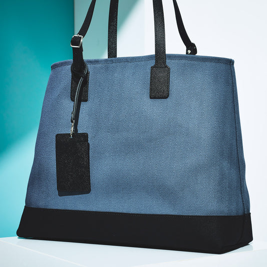 Ex large tote bag (no print) - Blue