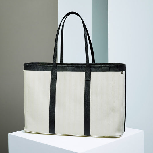 Large tote bag - Off-white×Black