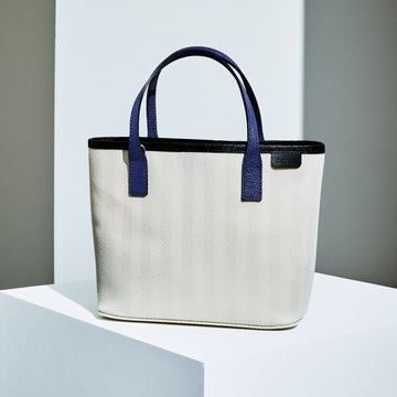 Small tote bag - Off-white×Black/Purple